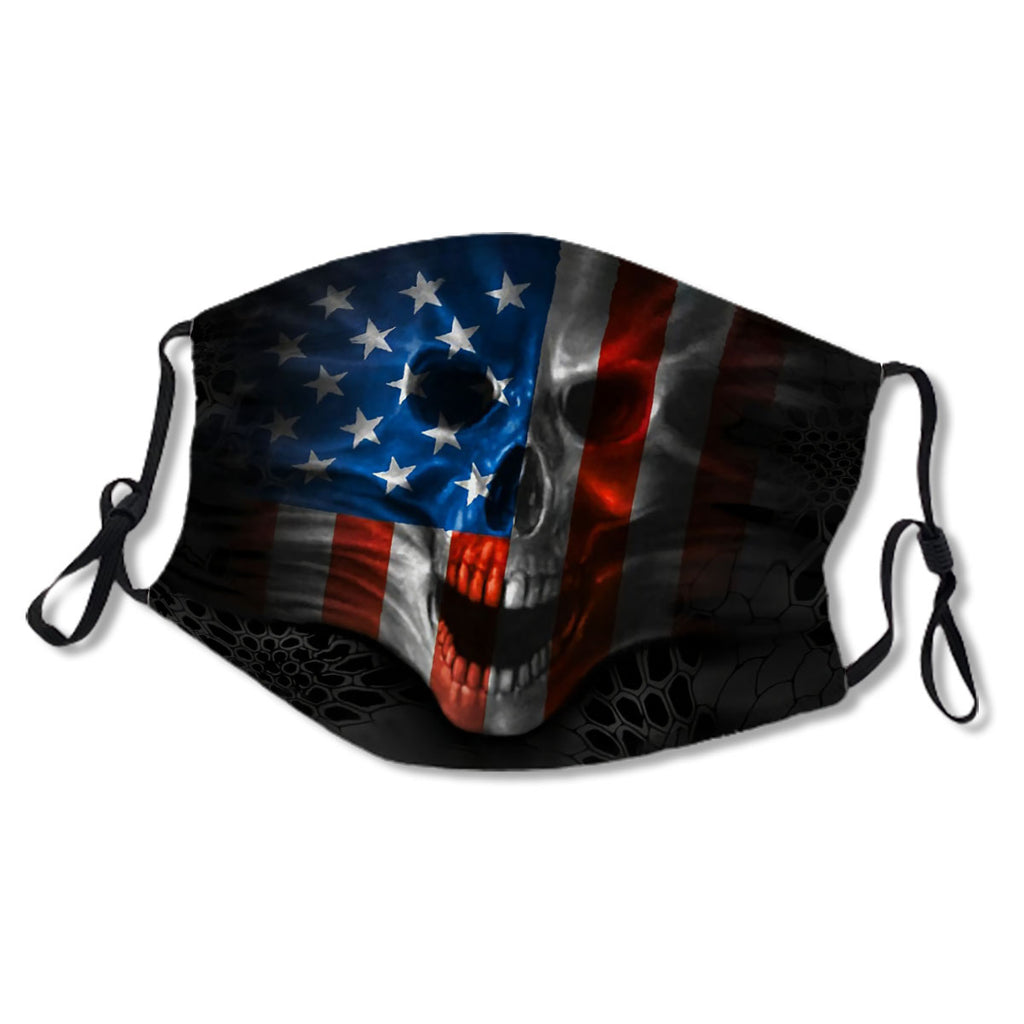 American Flag Skull With Dark Diamond Camouflage No.R9IV43