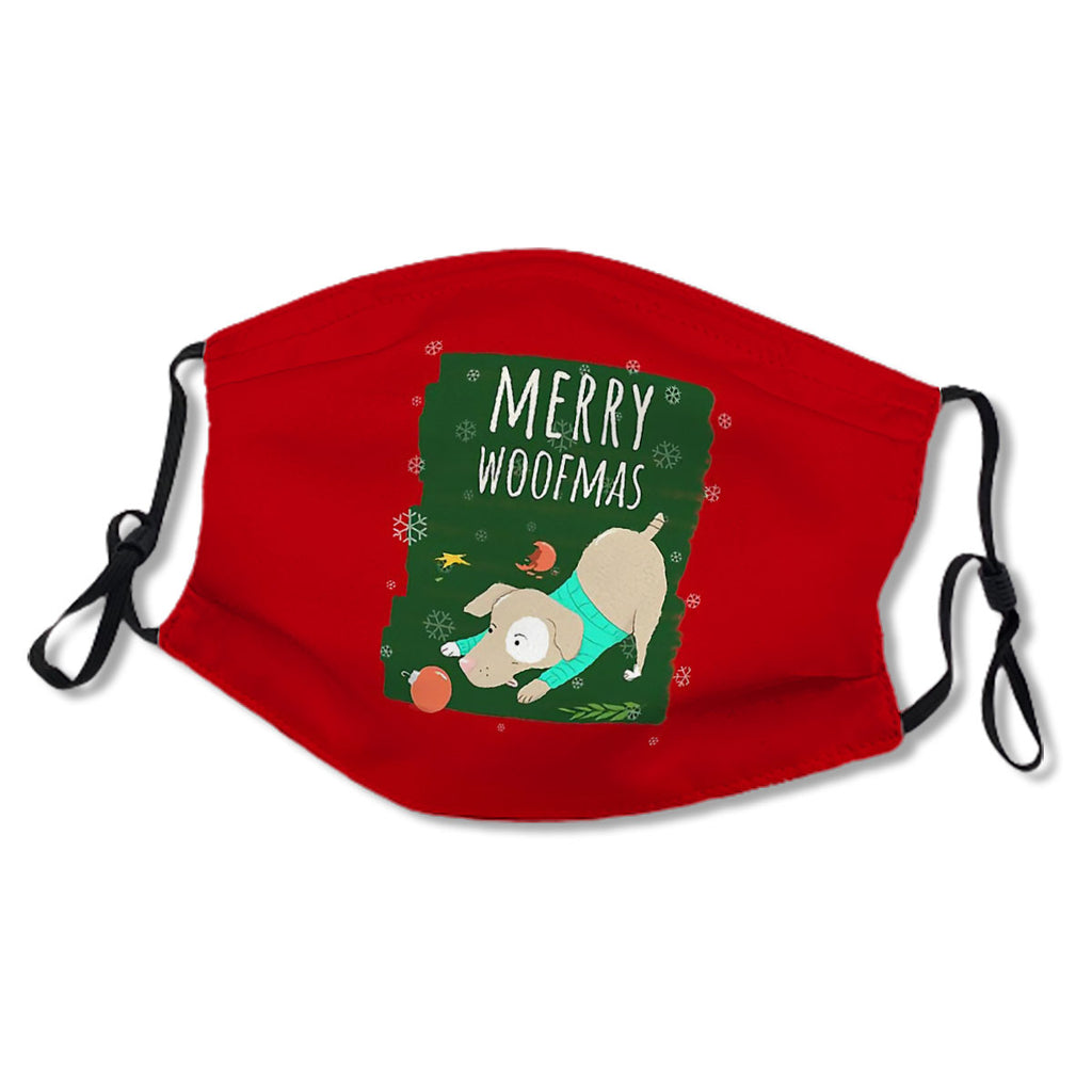 Merry Woofmas Christmas Festive Baubles Scene Dog Red No.RNS7QR