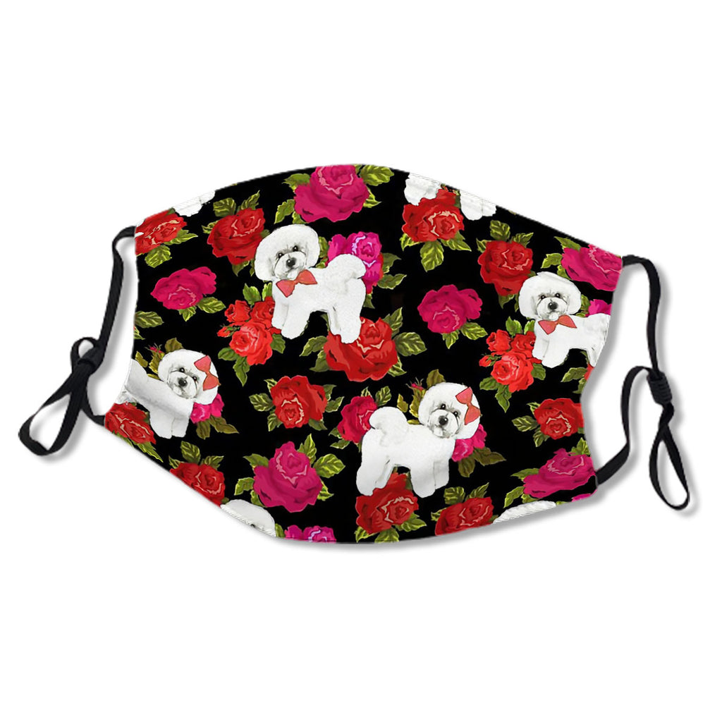 Bichon Frise Red rose, Pink rose Floral No.RZRPBK