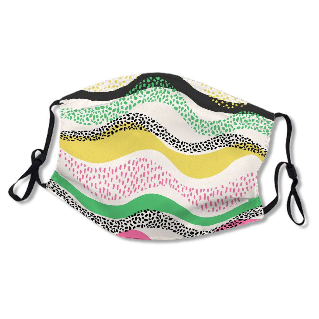 Wavy Seamless Pattern In Modern Style Horizontal Mask No.S6URM4