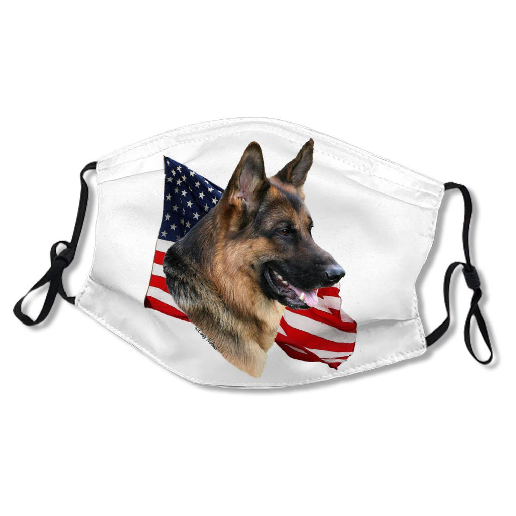 German Shepherd Dog with Flag sticker No. SB6QPH