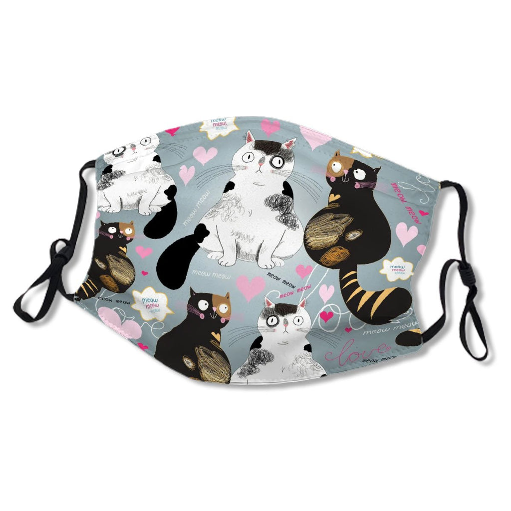 Bright Pattern With Enamored Cats No.SQ8GNC