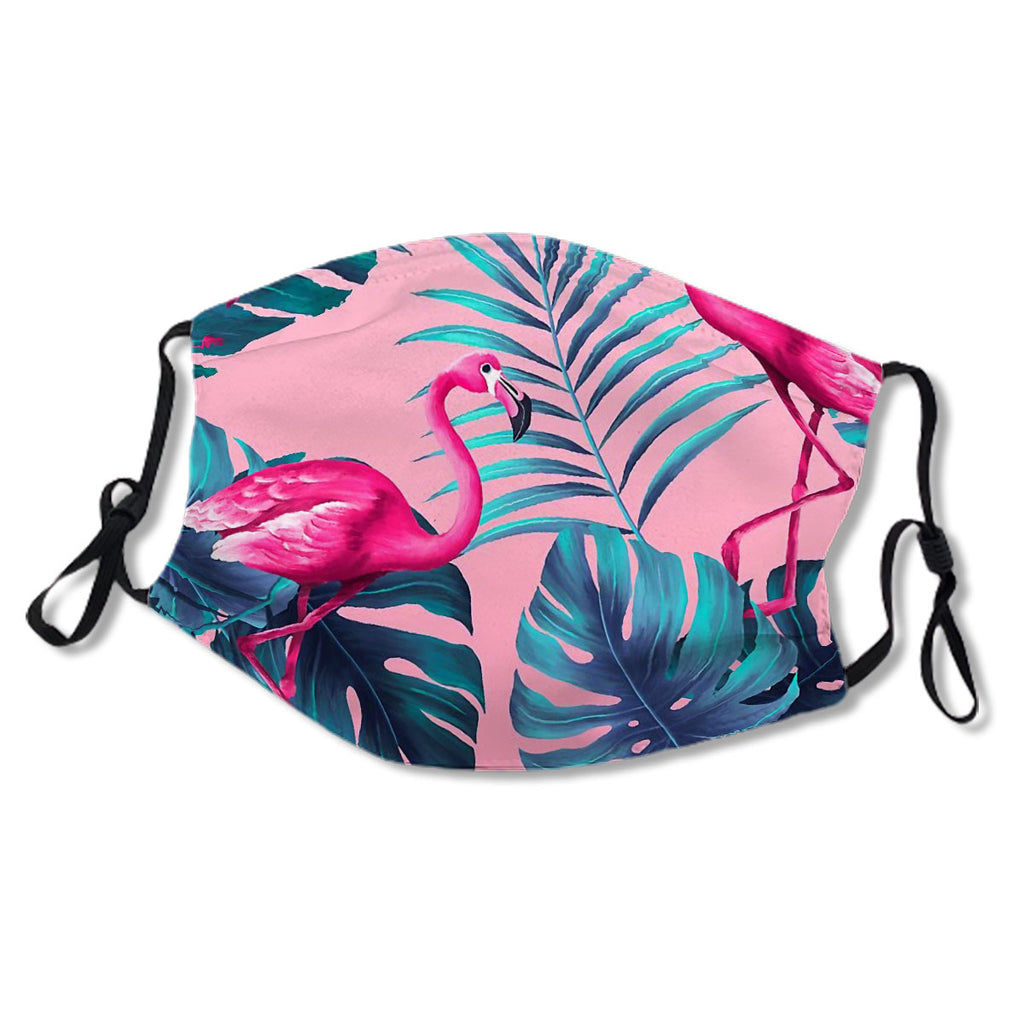 Pink Flamingo with Monstera Plant No.T6WA83