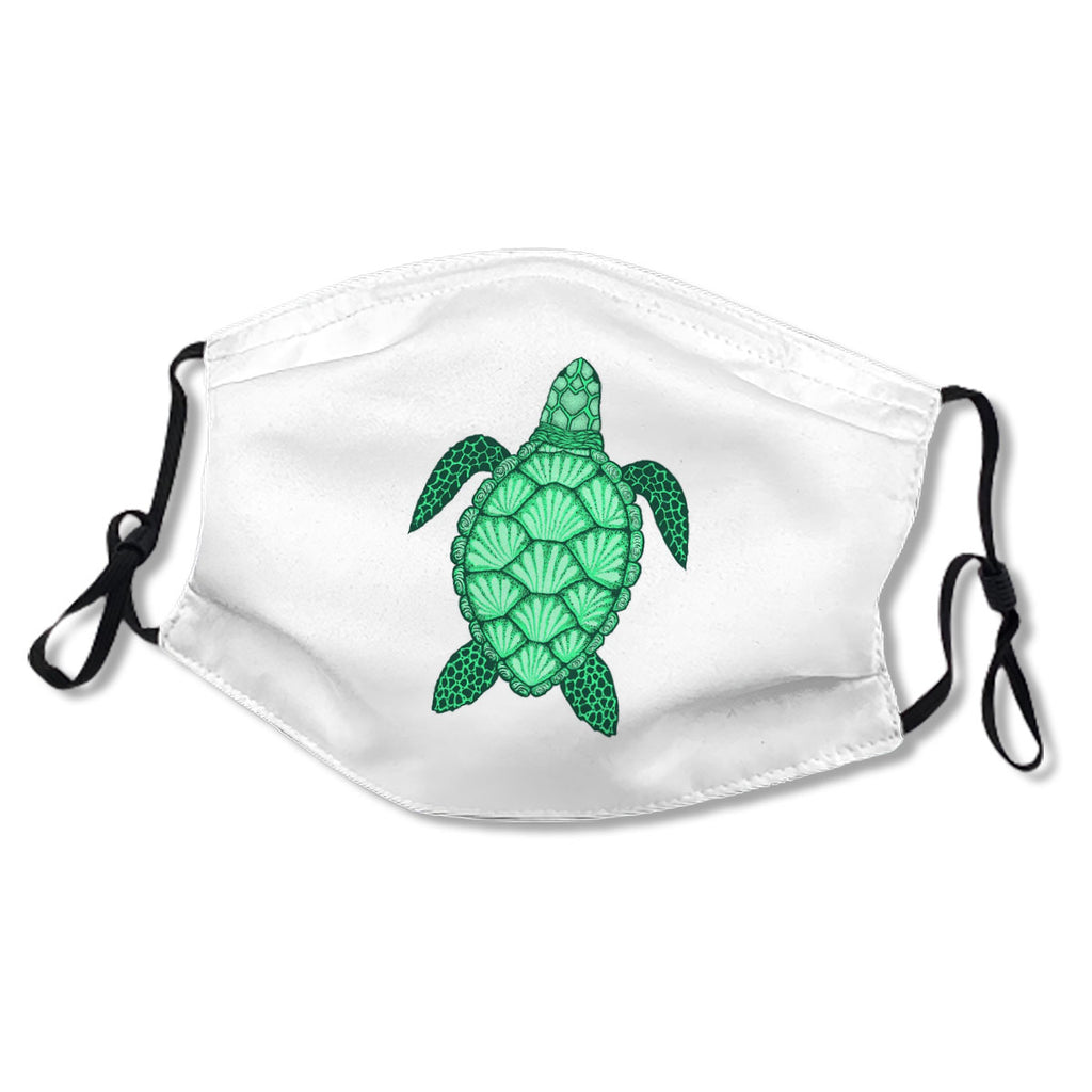 Sea Turtle In Line Art Style Hand Drawn Set Mask No.TB7XNS