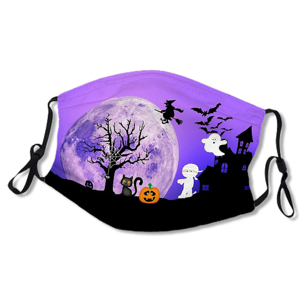 Halloween face mask for kids purple sky Mask No.TBEZMF