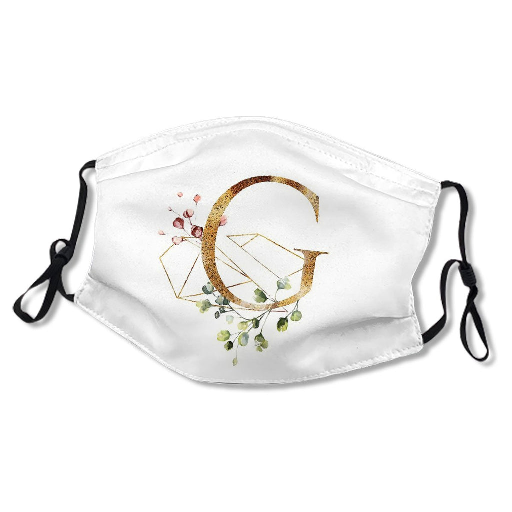 Floral Geometric Polygon Monogram G Mask No.TF5G6Y