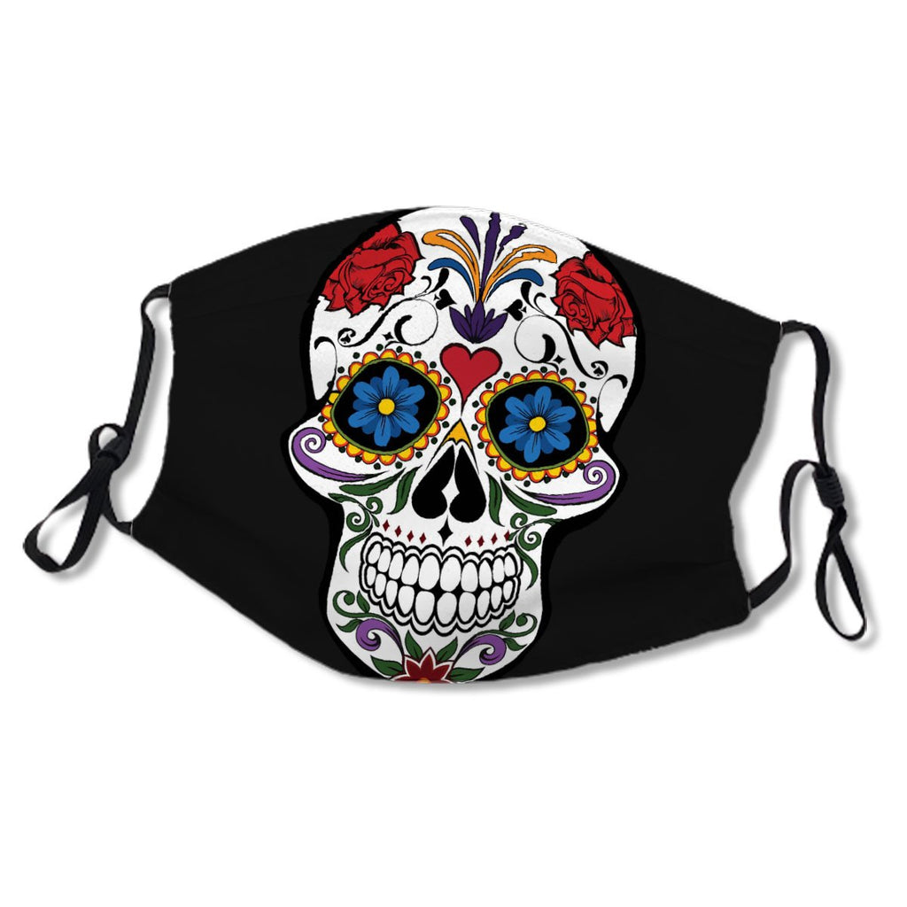 Colourful Day Of The Dead Sugar Skull Black No. TWHZ36