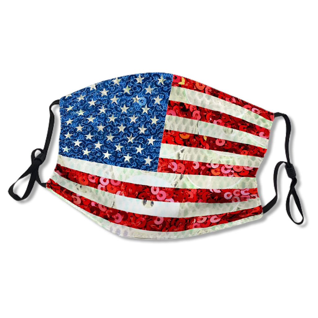 American Flag Sequin Glitter Look Patriotic USA No.U9SAK2