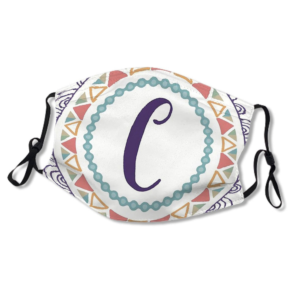 Monogram Letter C Bohemian Design Mask No.UD2BLB