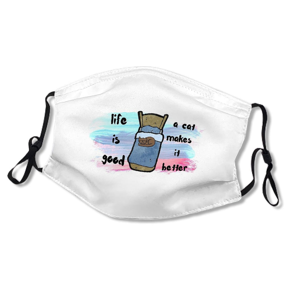 Life Is Good A Cats Makes It Better T-shirt Essential Kid/Adult Mask No.V54IMA