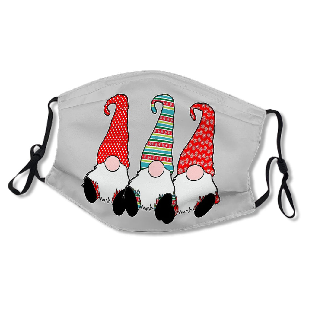 3 Nordic Gnomes Winter Christmas Swedish Tomte Cute Elves, snowflakes, red green No.V559JX