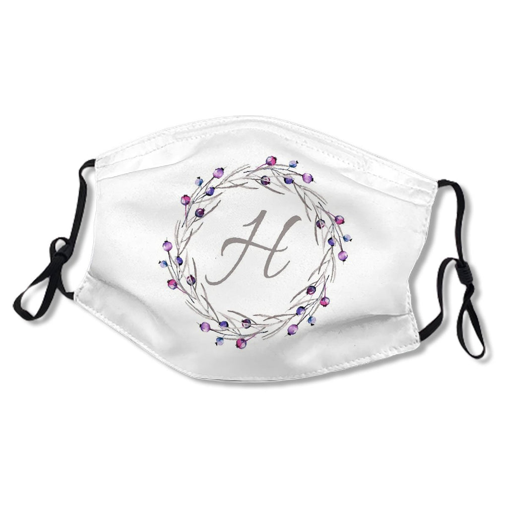 Monogram Letter H Watercolor Design Mask No.V76OFS