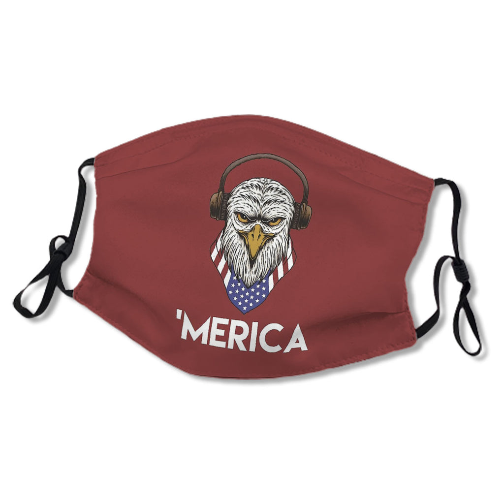 Bald Eagle with Headphones - Fourth of July Design No.V8GHRU