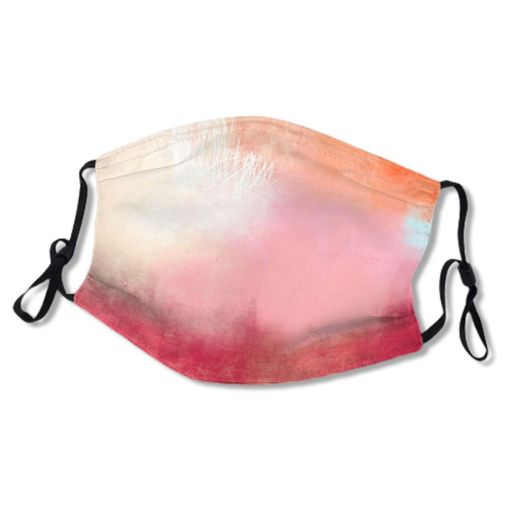 Pink & Red Sunset Mist Landscape Mask No.VSNVZ9