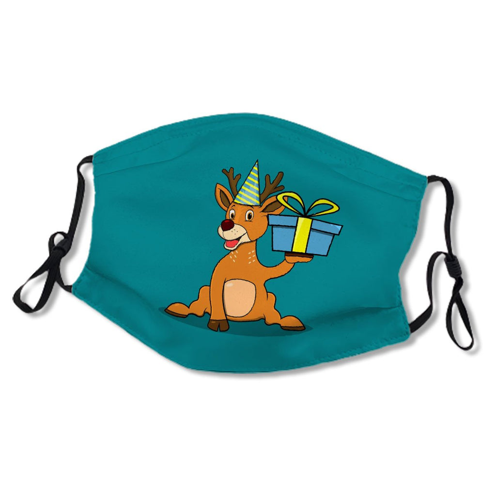 Character Deer Bring A Blue Gift For Party No.VTHFRN