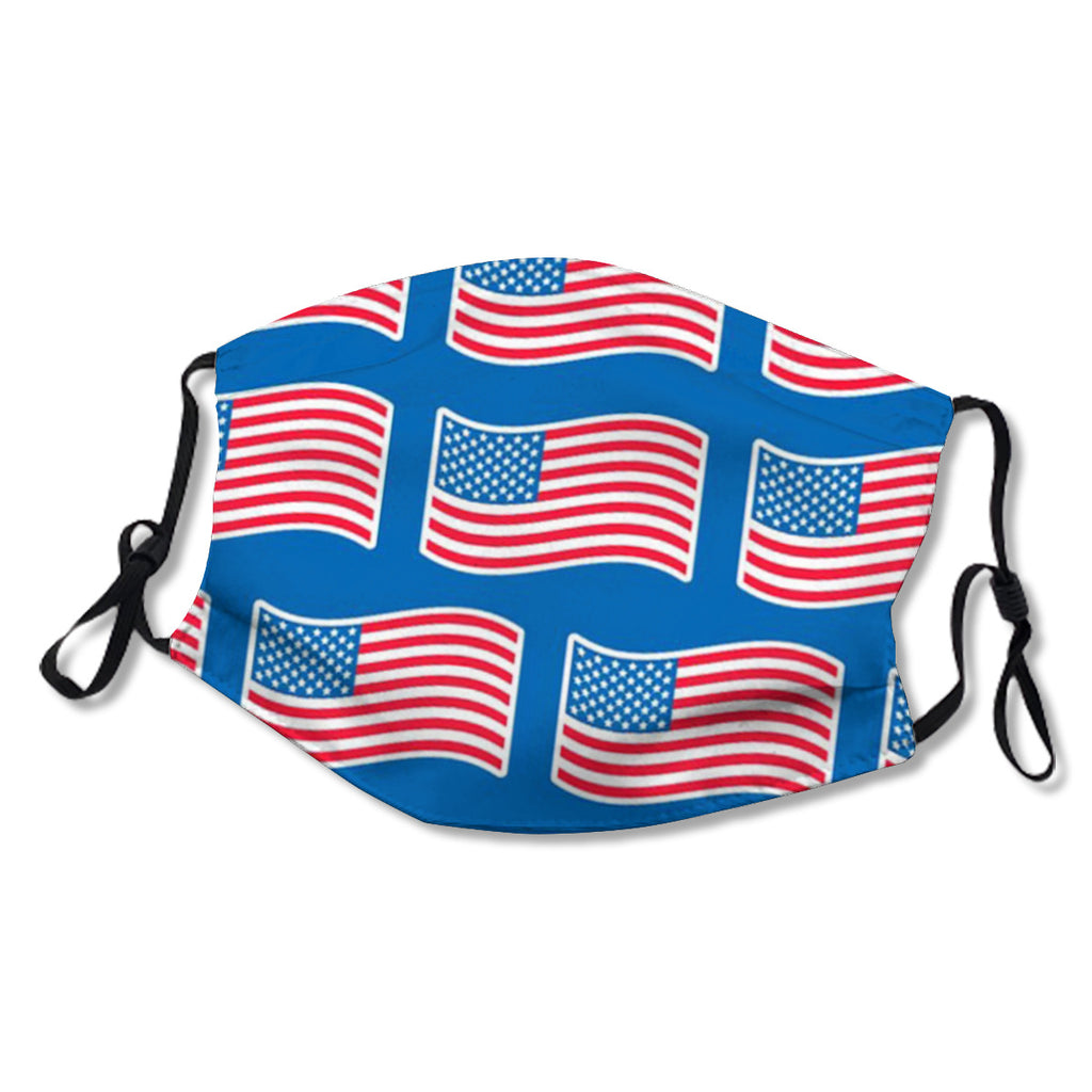 Adjustable ear straps, washable, internal nose clip, American flag mask No.VZN4C9