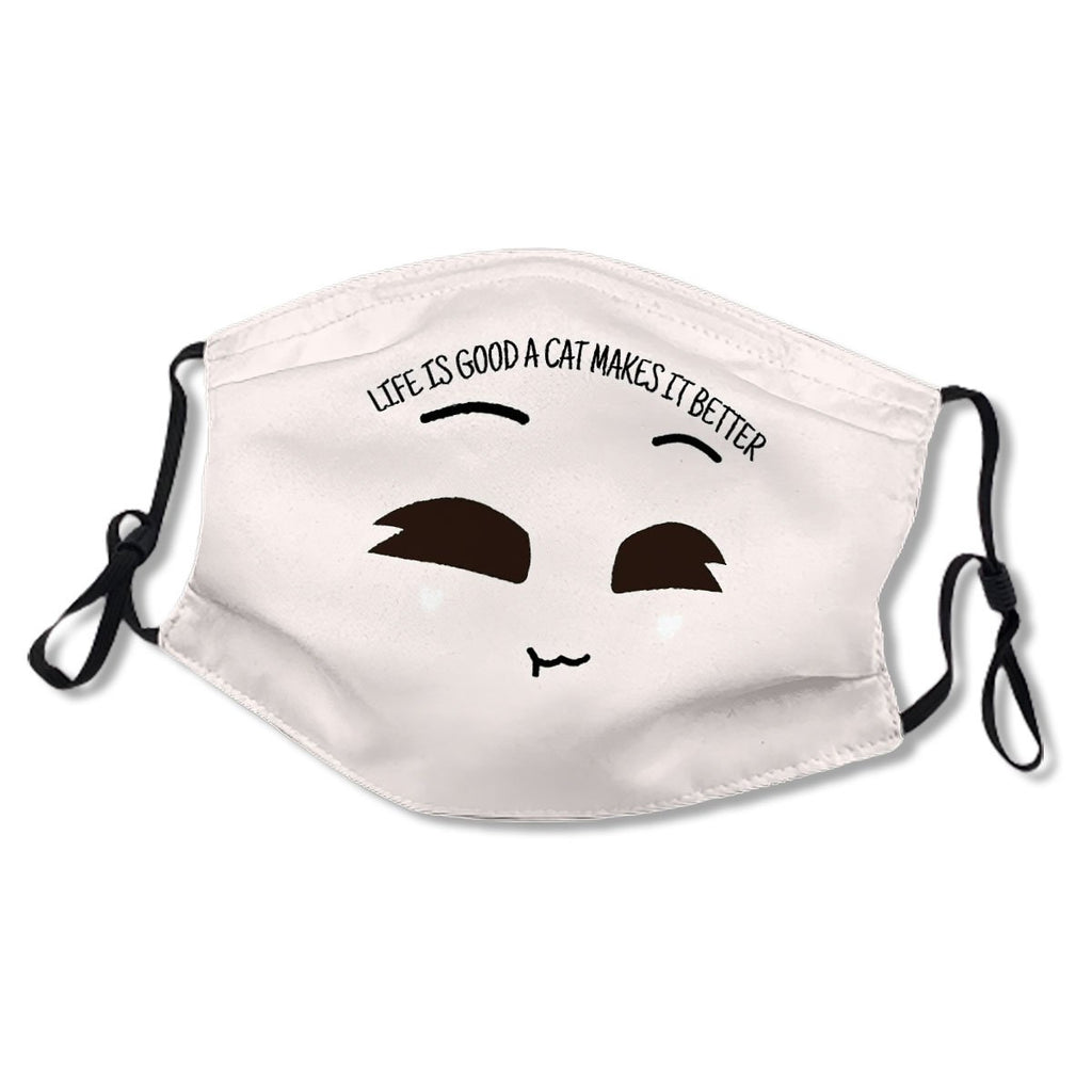 Life Is Good A Cat Makes It Better Kid/Adult Mask No.W5FBQ2