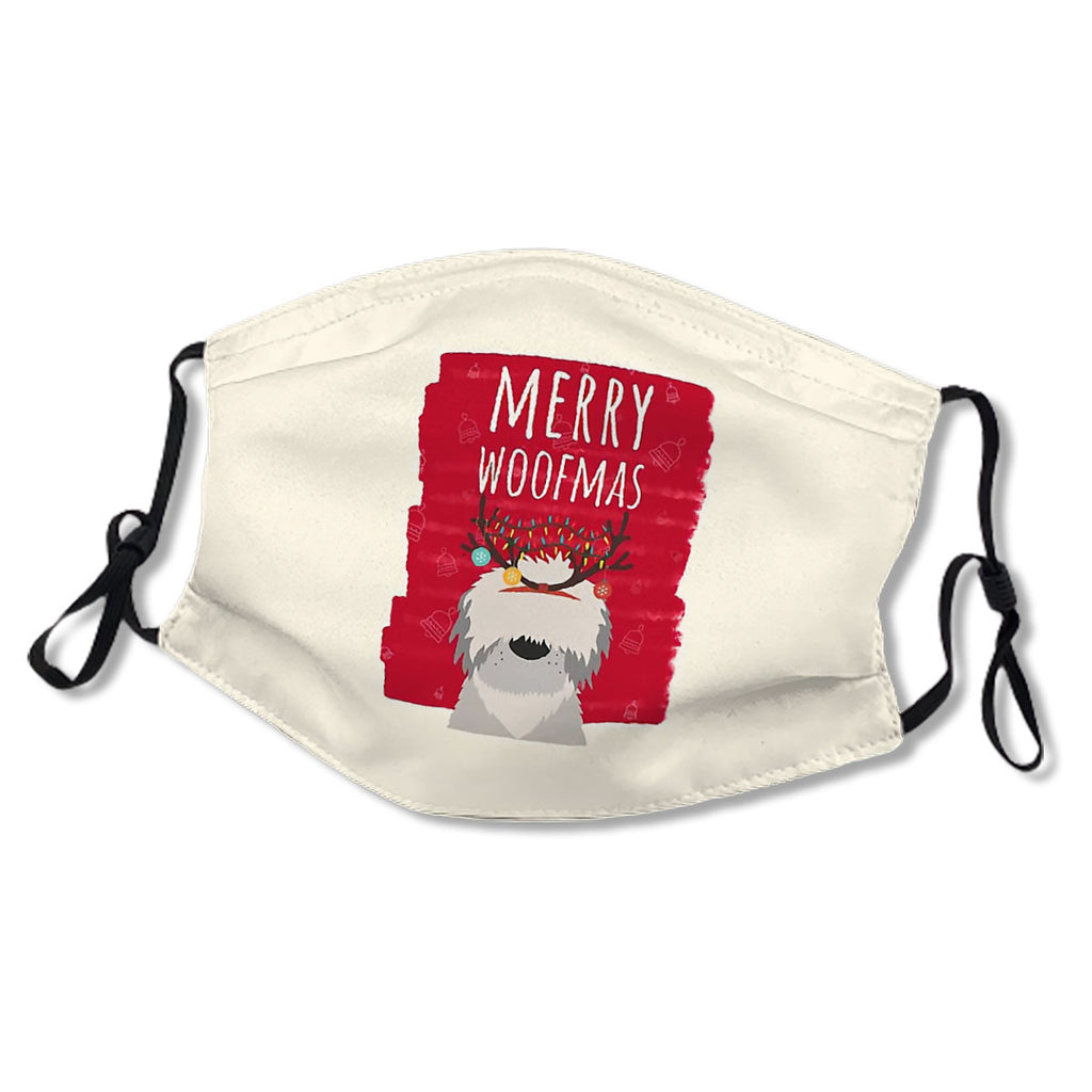 Merry Woofmas Christmas Lights Festive Baubles Scene Dog Red Cream No.W5HT4I