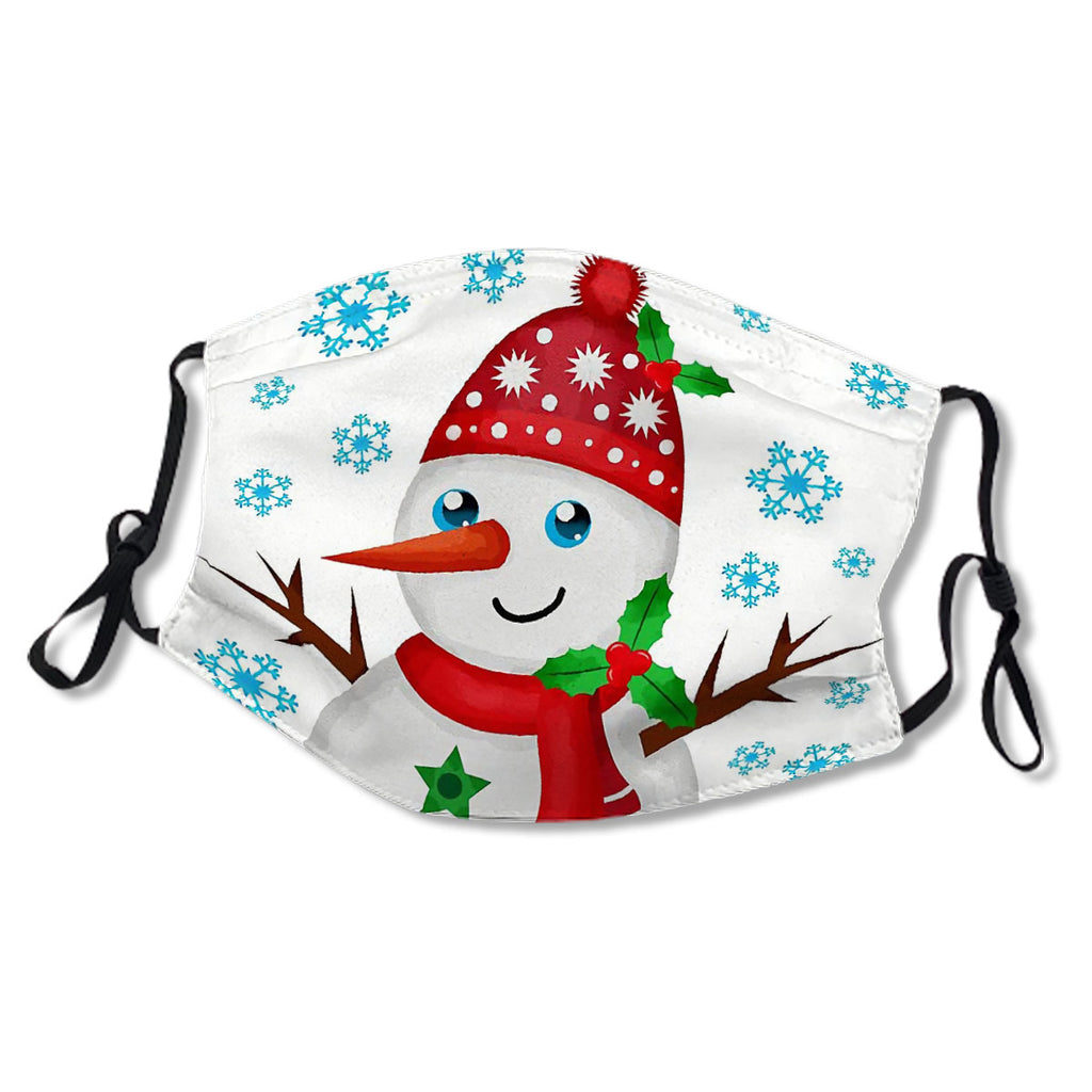 Christmas Snowman Cute With Snowflakes Winter Mask No.WJKDVL