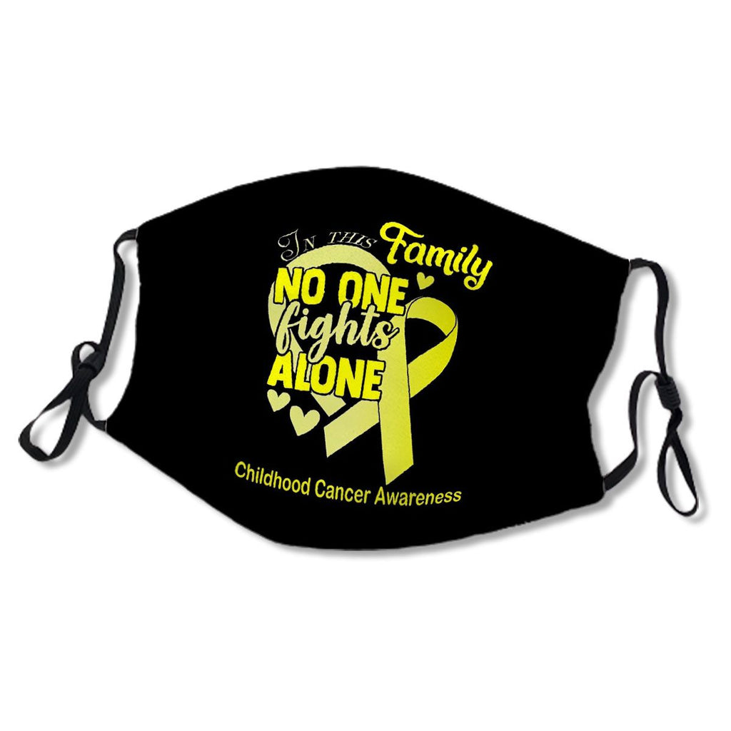 In This Family No One Fights Alone Childhood Cancer Awareness No.WQSZE5