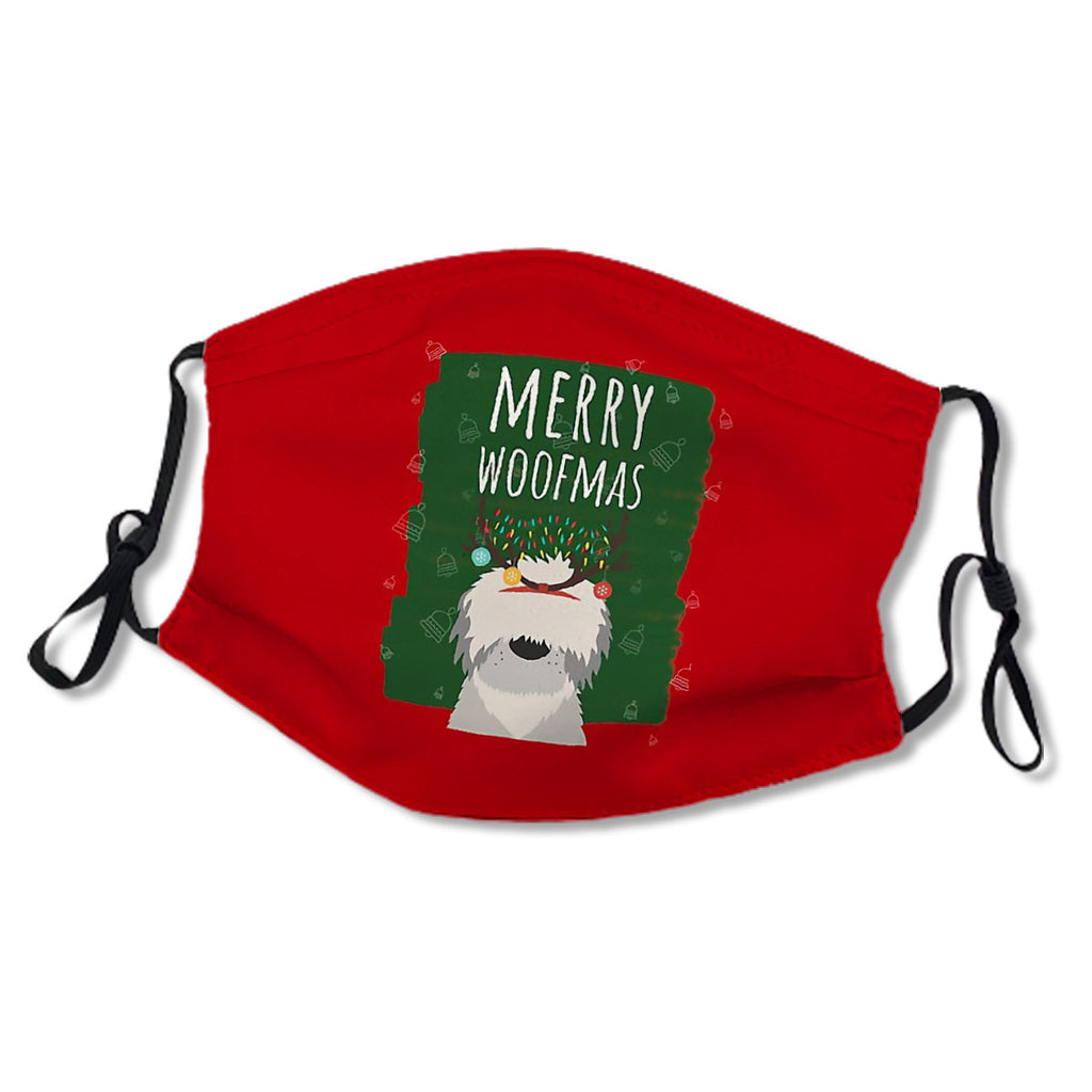 Merry Woofmas Christmas Lights Festive Baubles Scene Dog Red No.WSSVTN