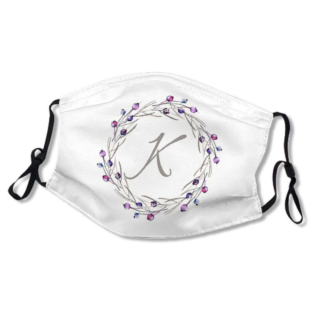 Monogram Letter K Watercolor Design Mask No.WUJM4A