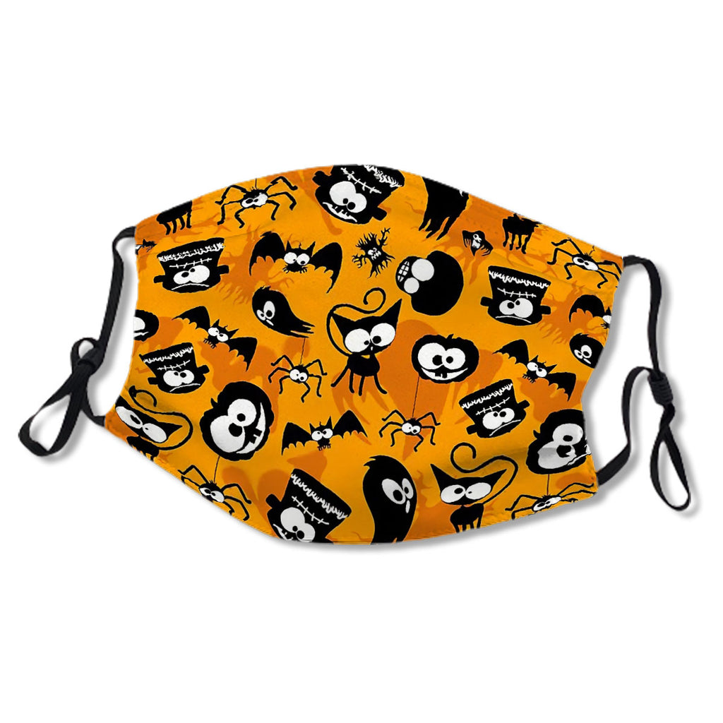 Halloween Fun and Creepy Cute Characters Pattern Mask No.WWK3WQ