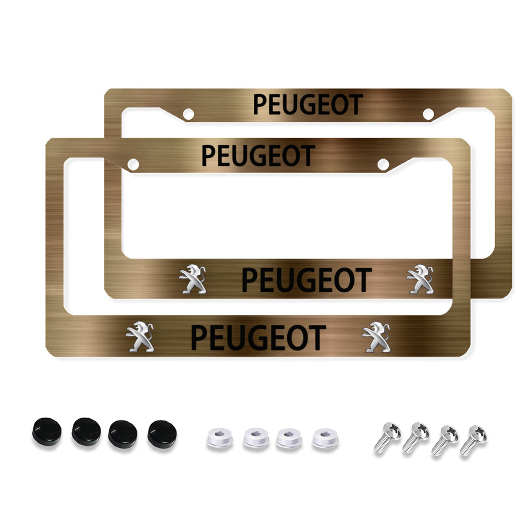 Aluminum License Plate Frame, 2Pcs 2 Holes Black License Plate Covers No.X5TU5Z