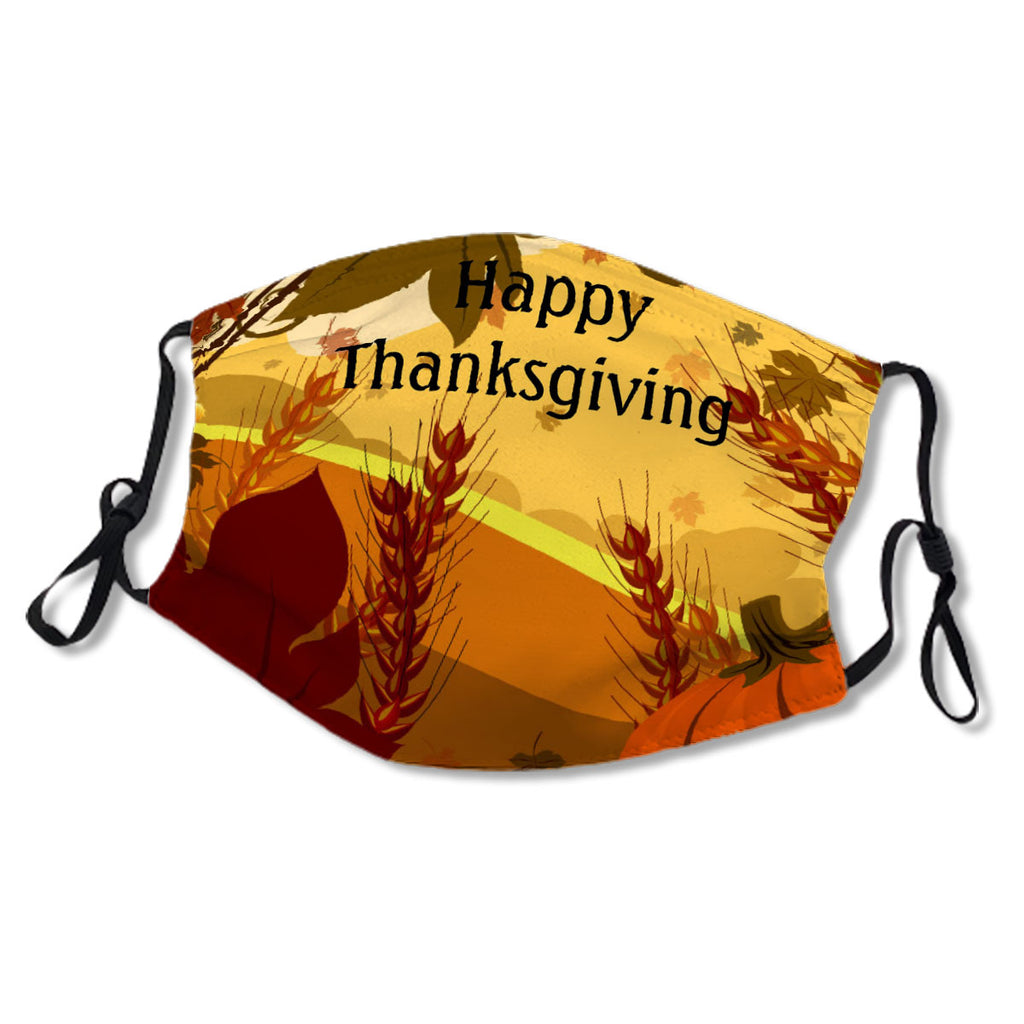 Happy Thanksgiving Autumn Leaves Fabric No. XHNJCT