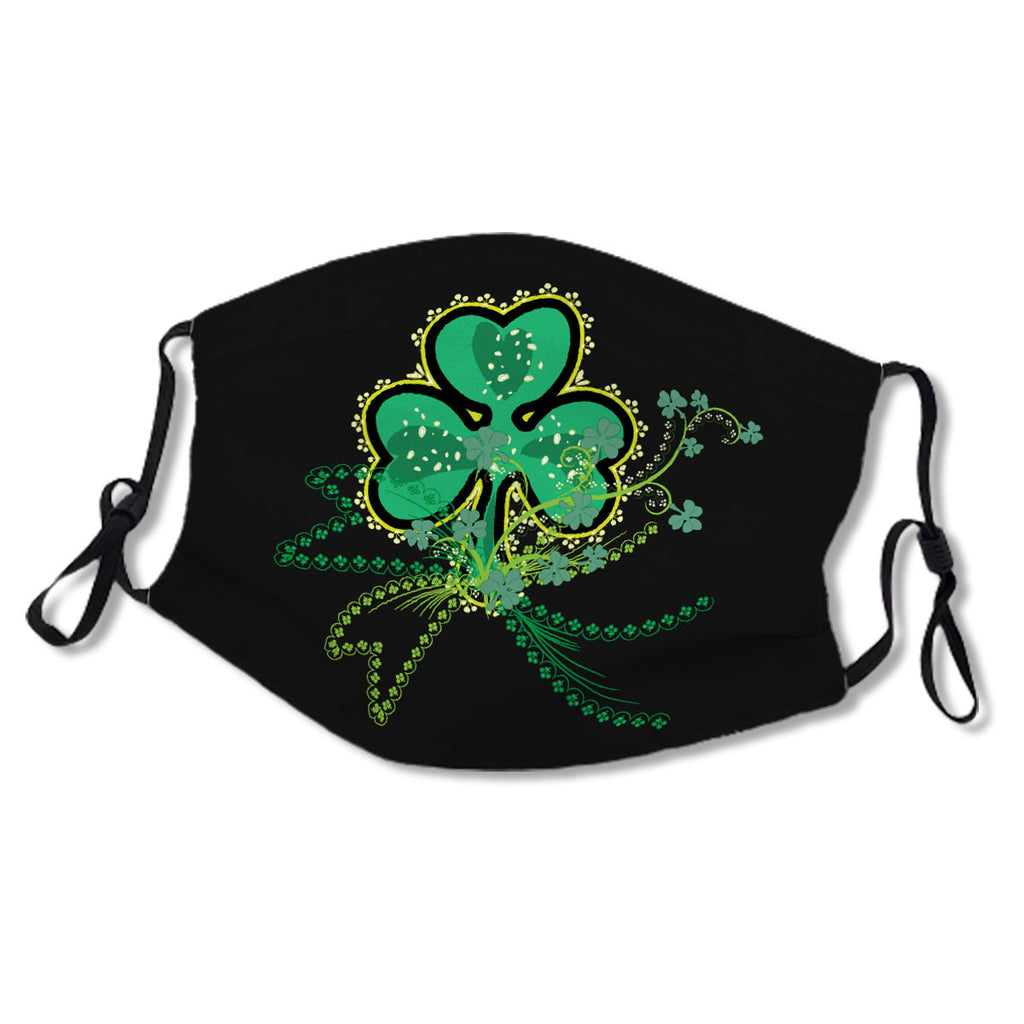 Lovely Shamrock Leaf W Ribbon Bows Black Cotton NO. XJQBMG