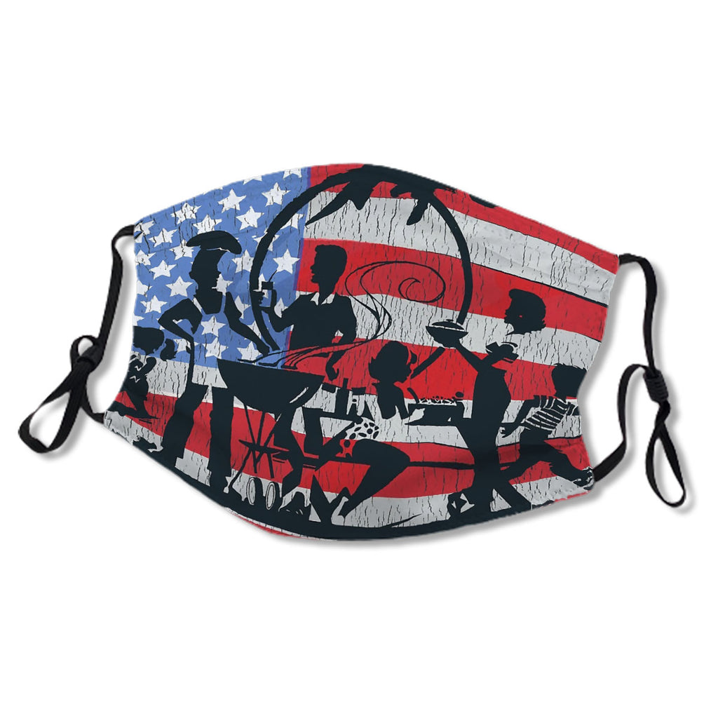 USA Flag With Charcoal Grill BBQ, Stars And Stripes 4th of July America No.XUW6OZ