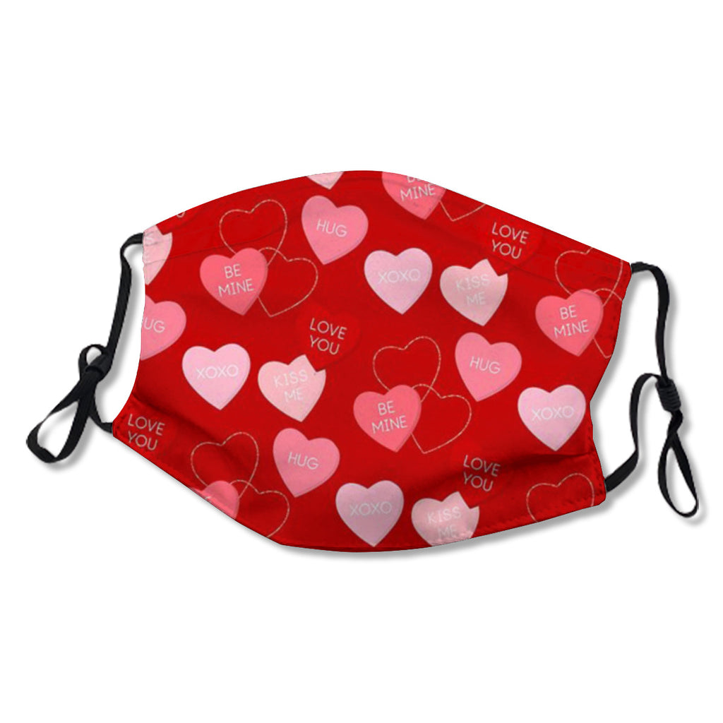 Couple'S Valentine'S Day Mask With Adjustable Nose Line Ear Hooks, Washable Protective Mask No.Y895E2