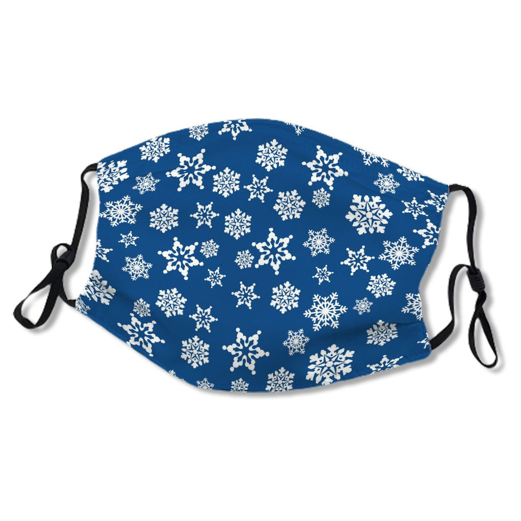 Ornate White Snowflake Pattern On Blue No. Y9S5SD