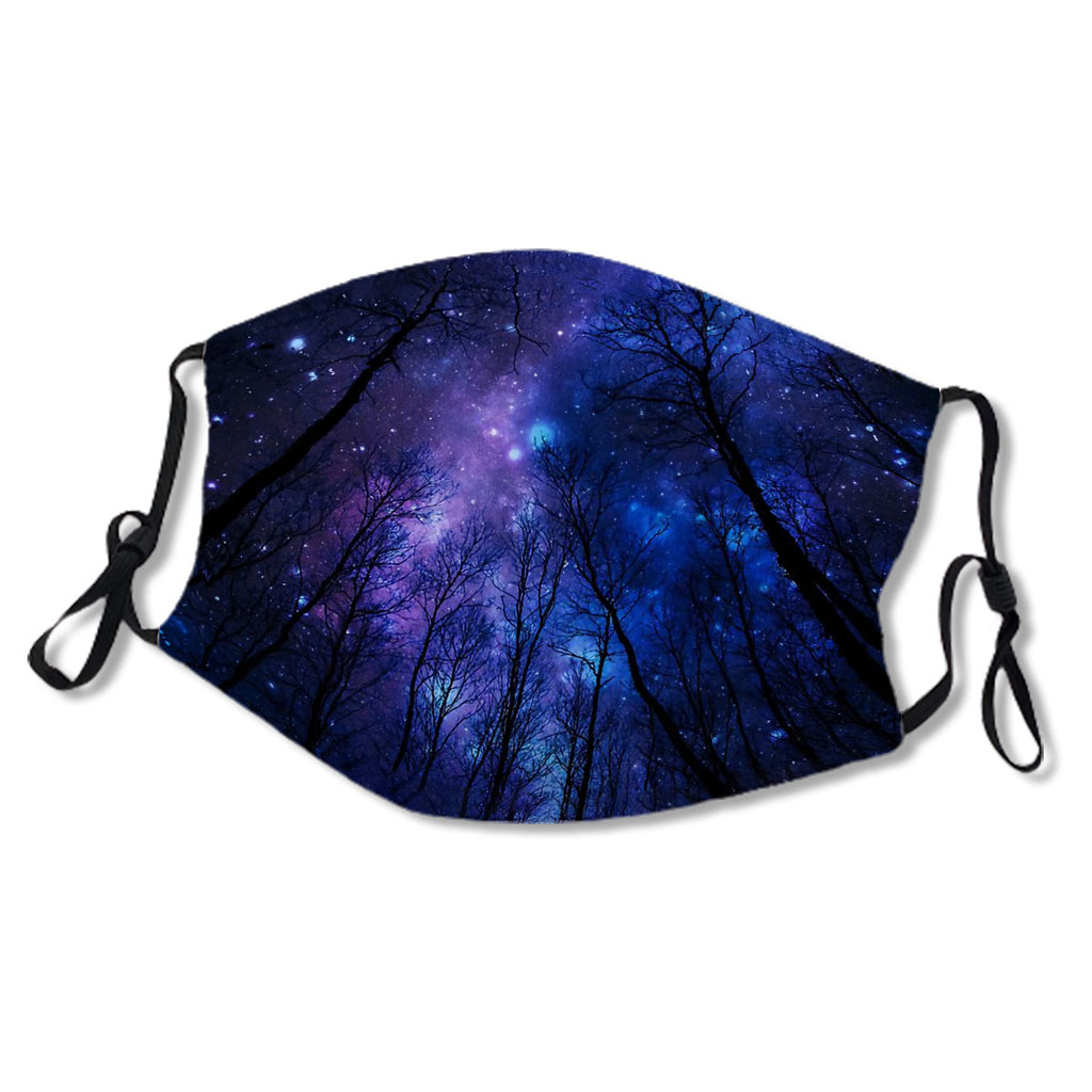 Black Trees Deep Blue Purple Space Mask No.YDH7SX