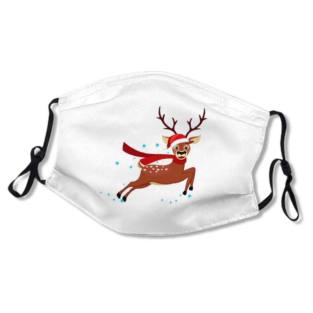 Deer In A Hat And Scarf Runs On A White Background No.YFNS4E