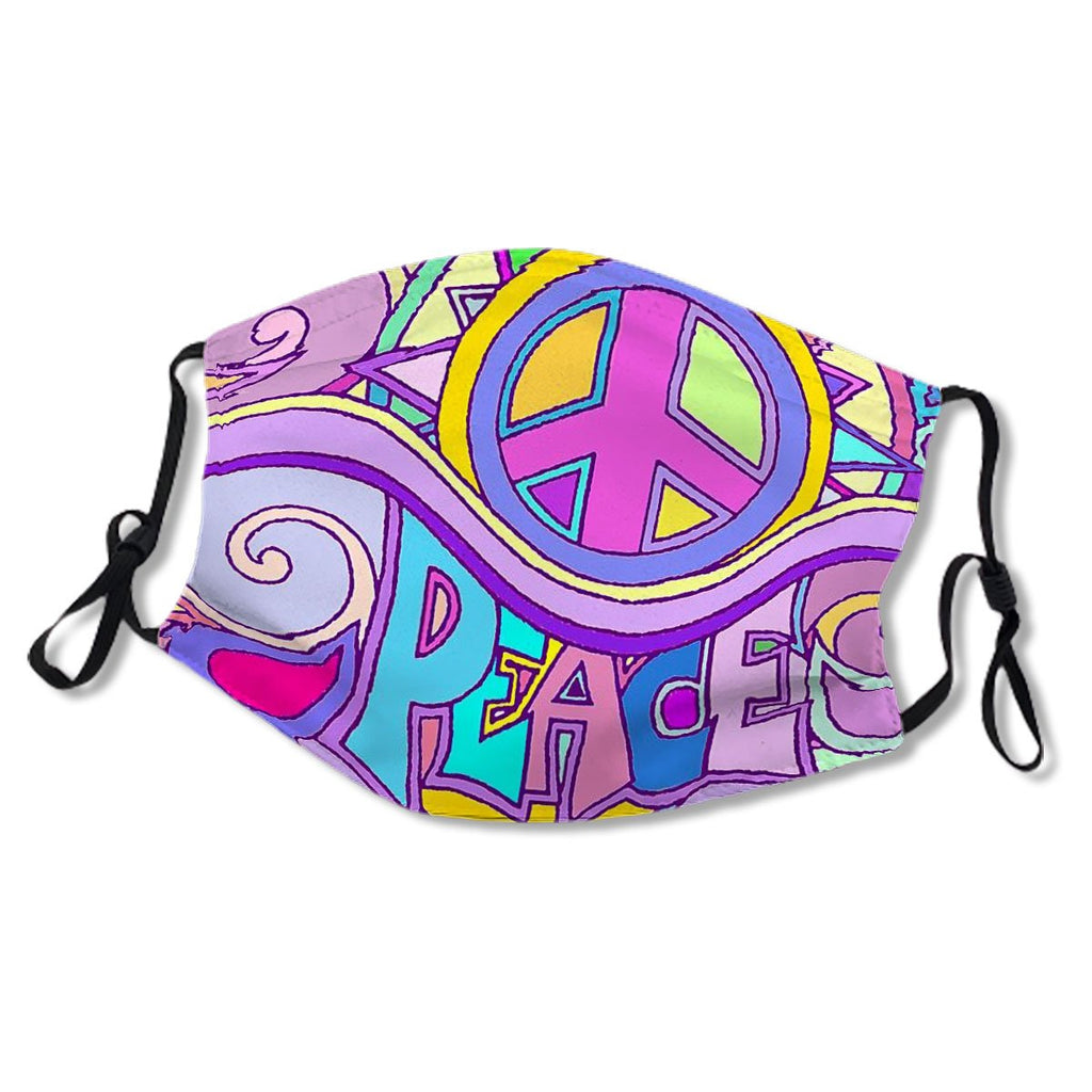 Psychedelic Hippy Retro Peace Art Kids/Adult Mask No.YG72XB