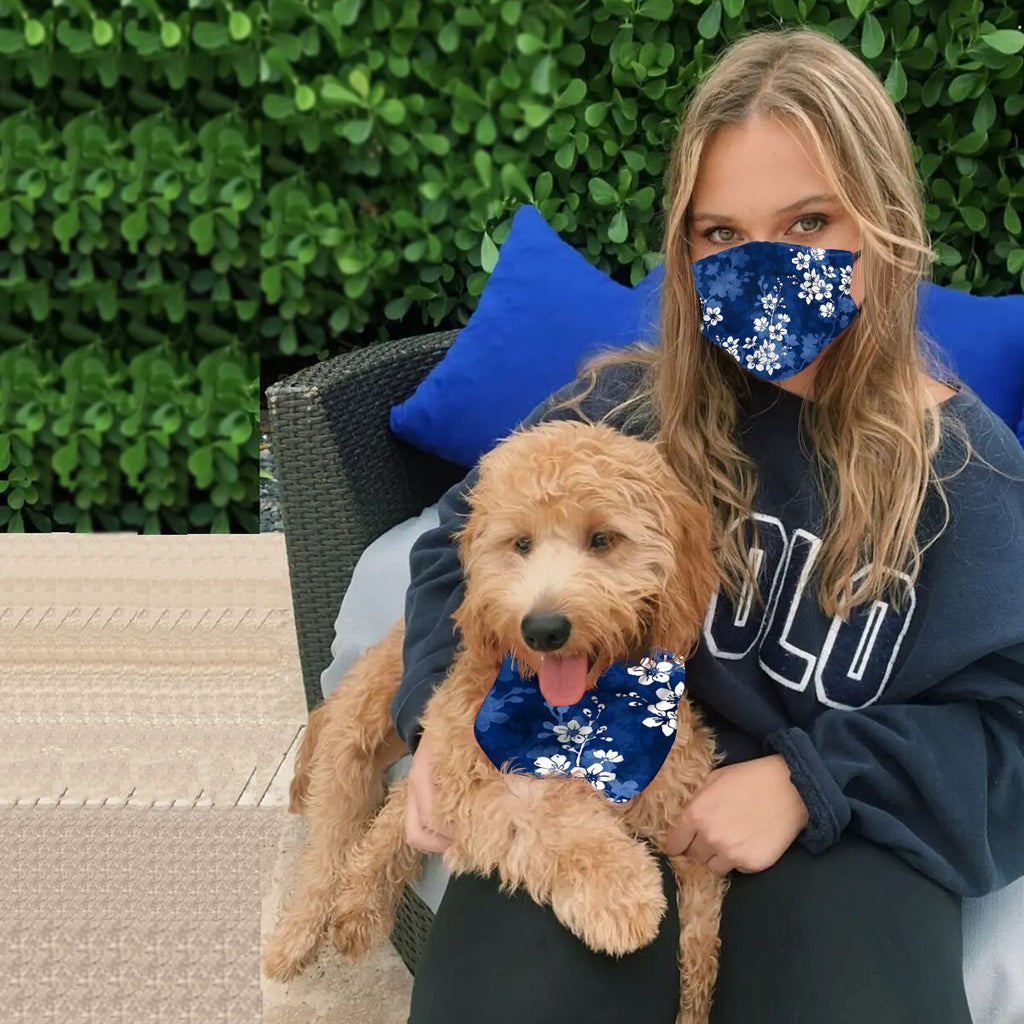 Mask + Dog scarf, print, adjustable, washable NO.YLQZI5