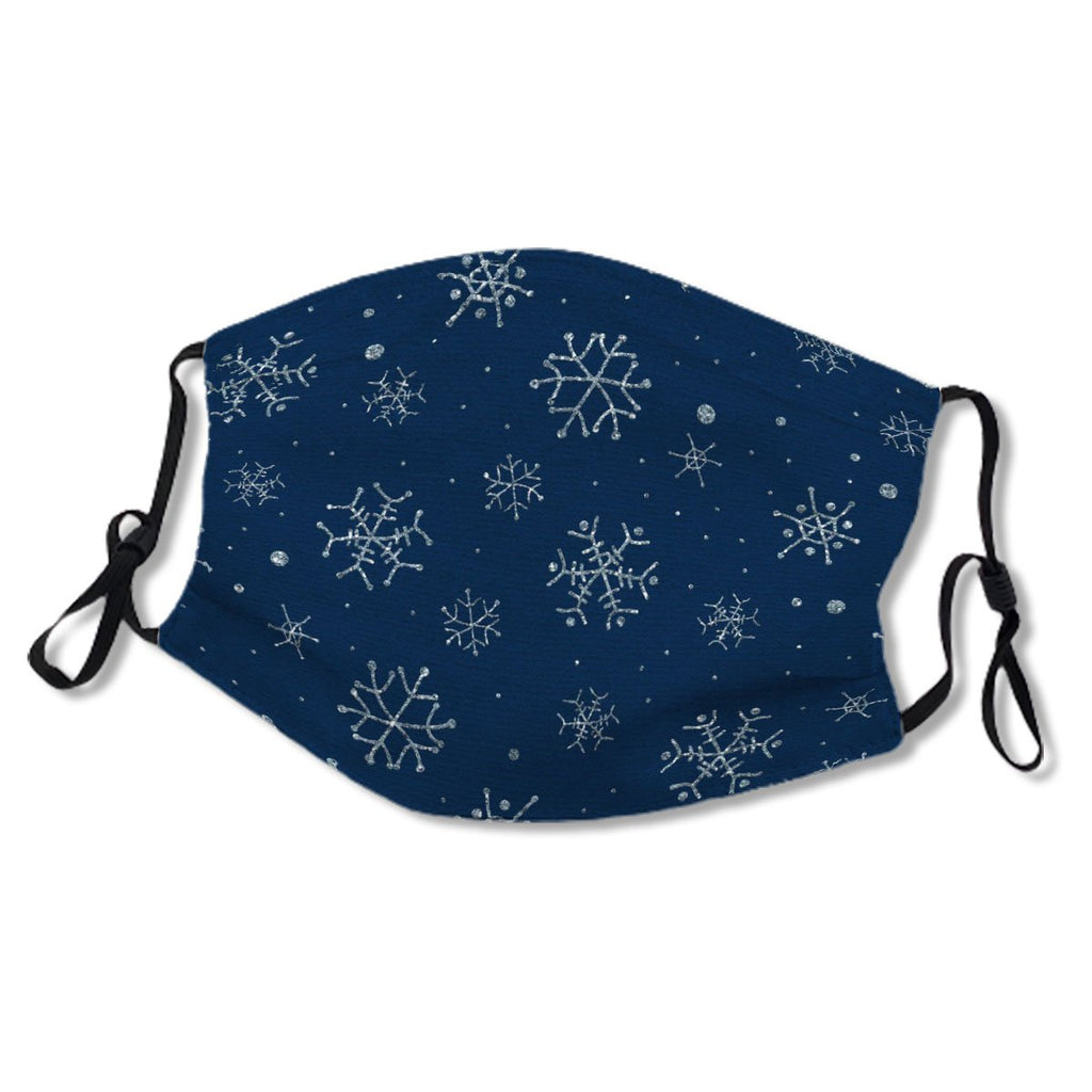 White Snowflakes on Navy Blue Winter No.YNVHH7