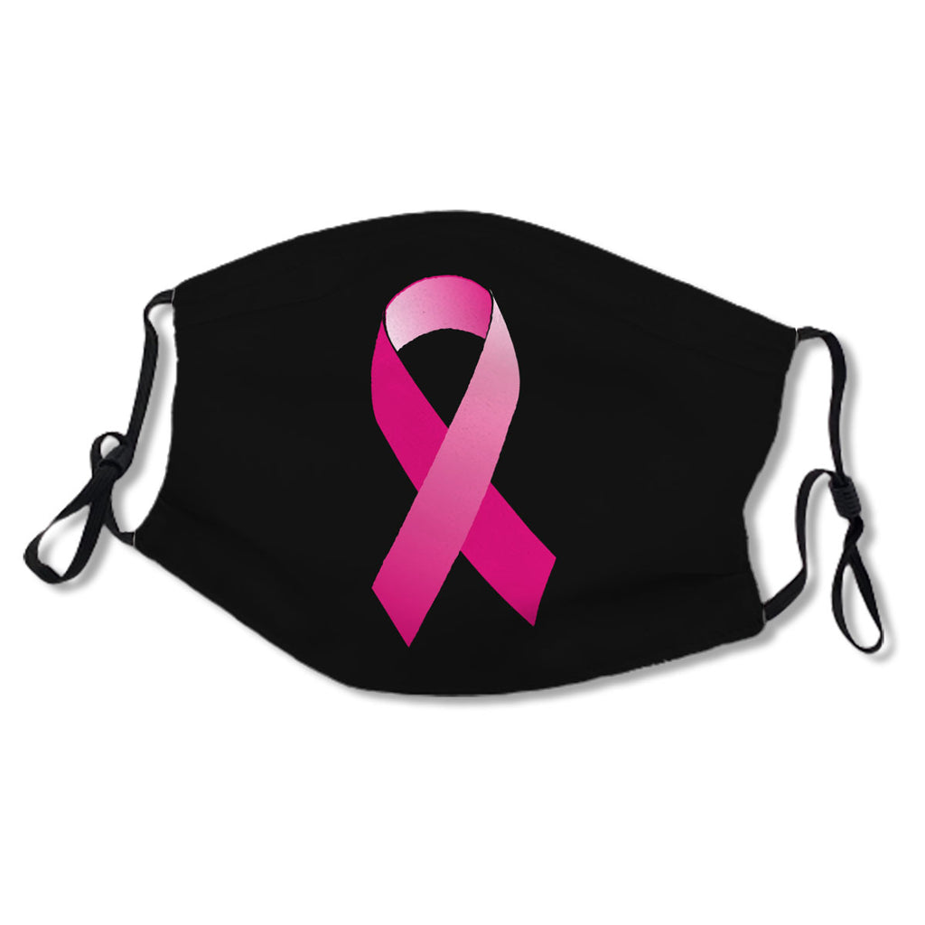 Breast Cancer awareness pink ribbon dark black Black Cotton NO. YQWHEI