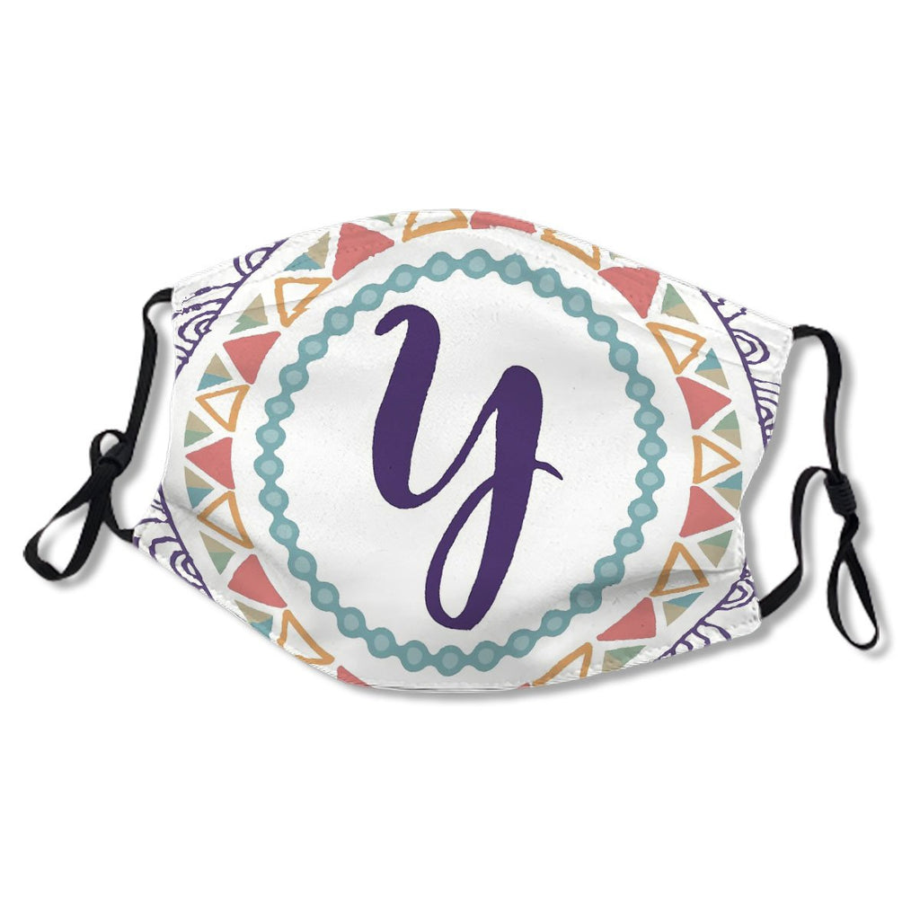 Monogram Letter Y Bohemian Design Mask No.YWFF7F