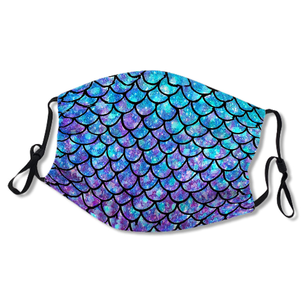 Purples & Blues Mermaid scales Mask No.Z6K9KA