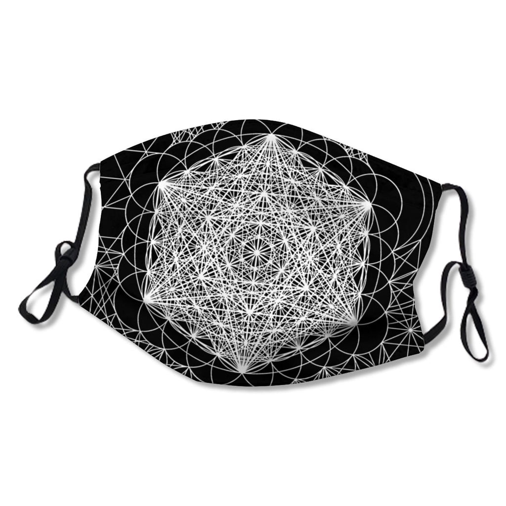 Metatrons Cube Merkaba Sacred Super Geometry White  Mask NO.Z9KPZ6