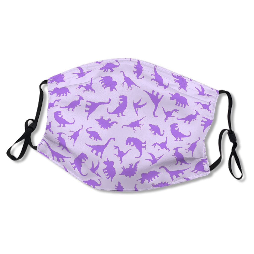 Purple Dinosaur Pattern Mask No.ZDQGSY