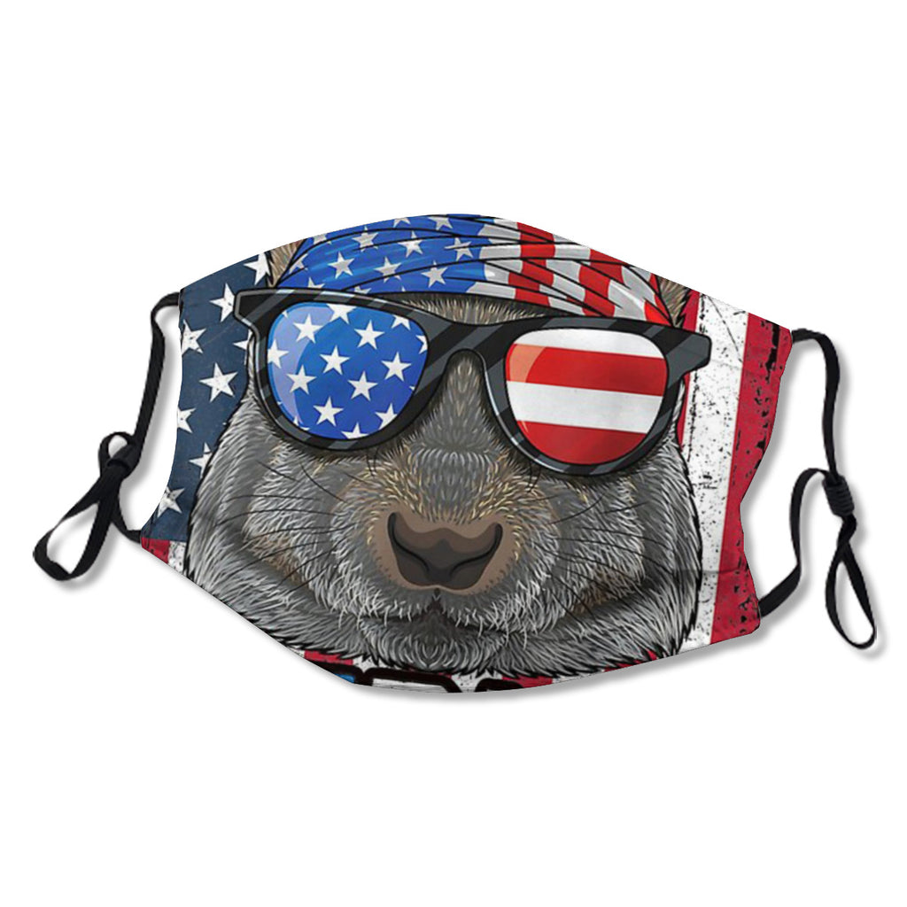 Adjustable ear straps, washable, internal nose clip, American flag mask No.ZL8Q4E