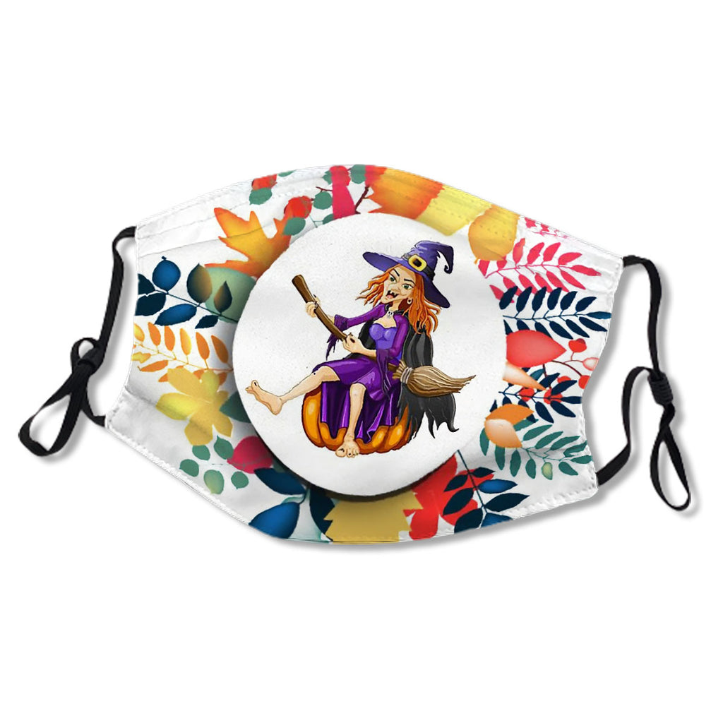 Witch Silhouette, Witch Riding Brooms On A Dark Desert Highways Halloween Mask No.Zvnrsw