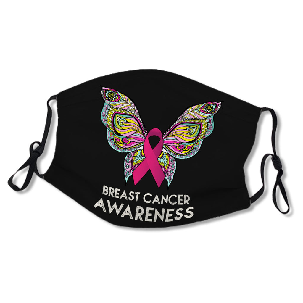 Breast Cancer Awareness Support Pink Ribbon Gif Black Cotton NO. ZYK59Y